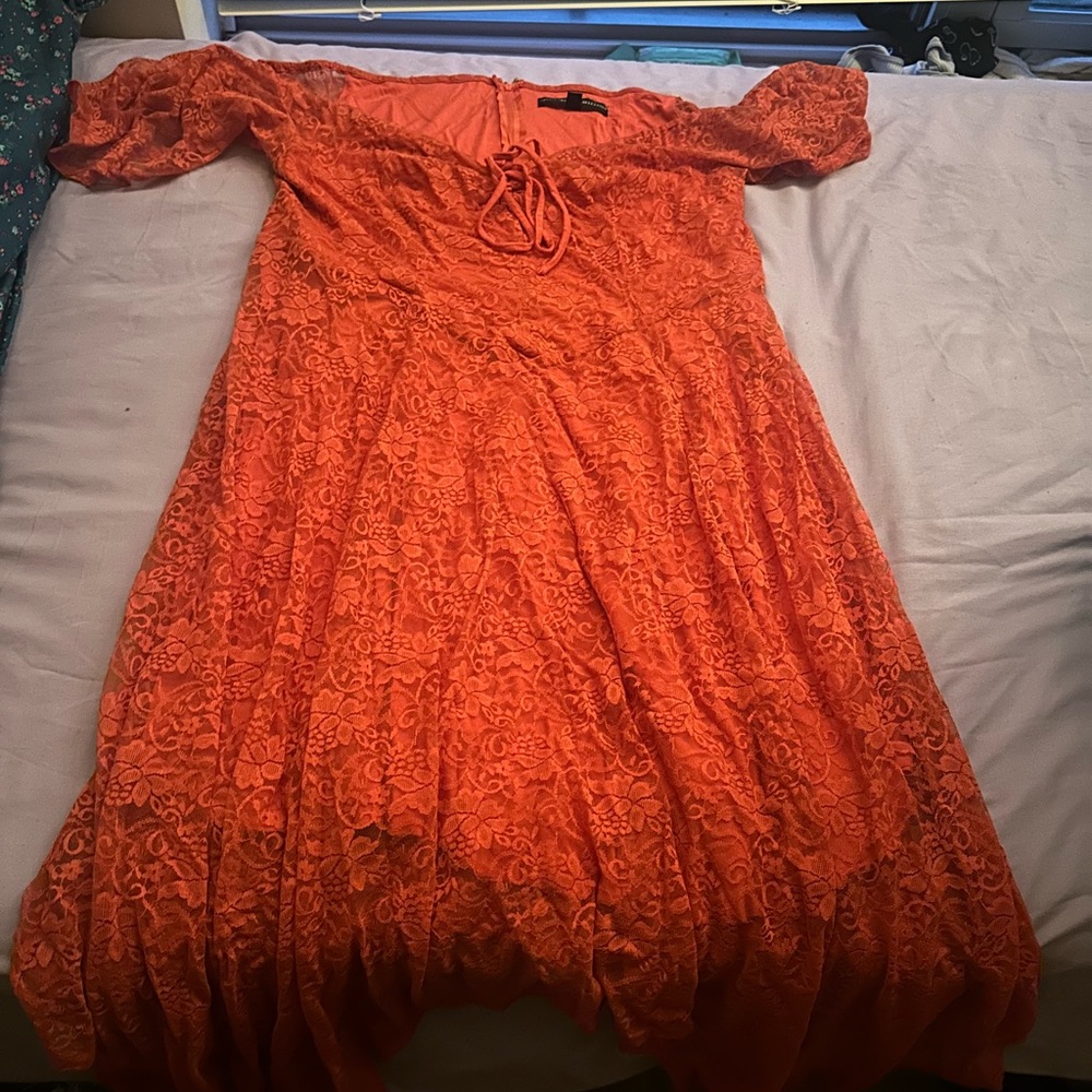 Torrid Elegant Orange Lace Dress size 3